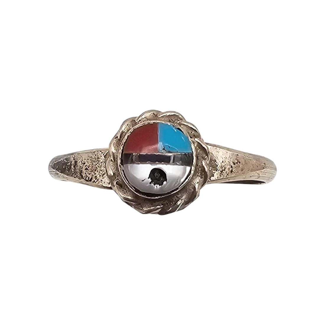 Sterling Emerson Vallo Zuni Multicolor Ring Sz 5 (1 of 4)