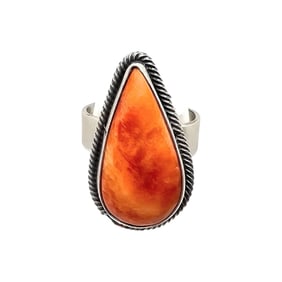 Antoinette Martinez Navajo Sterling Spiny Oyster Adjustable Ring