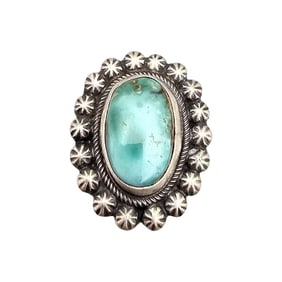 Sterling Royston Turquoise Navajo Ring Sz 9