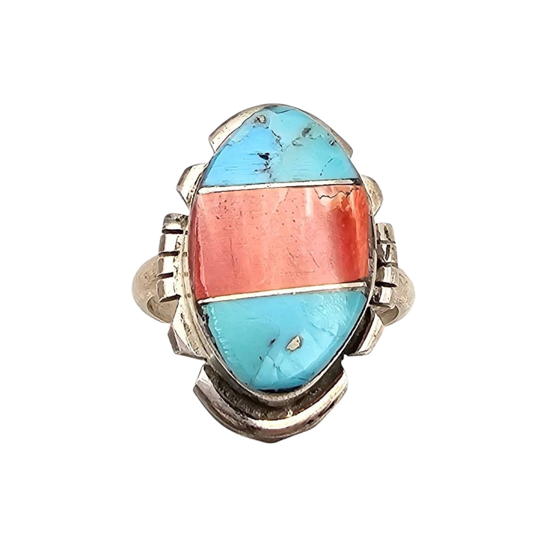 Sterling Navajo Multi-Stone Ring Sz 9 (1 of 4)