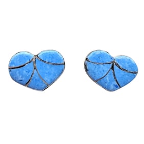 Karen Lalio Zuni Sterling Denim Lapis Earrings