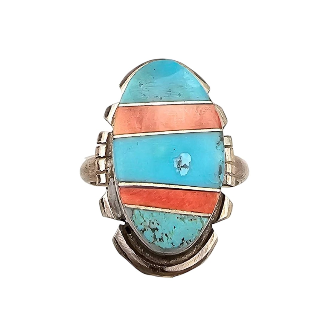 Sterling Navajo Multi-Stone Ring Sz 8 by Brandon Etcitty (1 of 5)