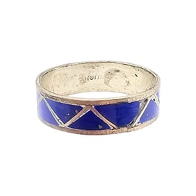 Roger Morgan Navajo Sterling Lapis Ring Sz 7