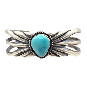 Rena Begay Navajo Sterling Kingman Turquoise Bracelet