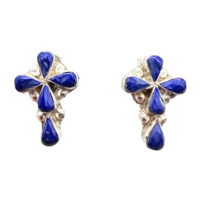 Pino Yunie Zuni Sterling Lapis Earrings