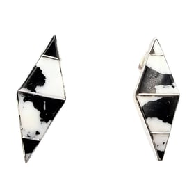 Andrew Enrico Navajo Sterling White Buffalo Earrings
