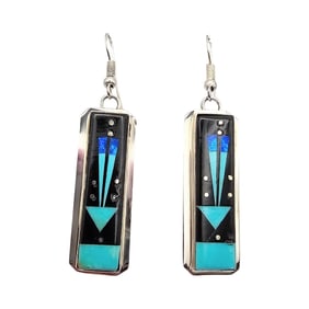 Gilbert Smith Navajo Sterling Multi-Stone Earrings