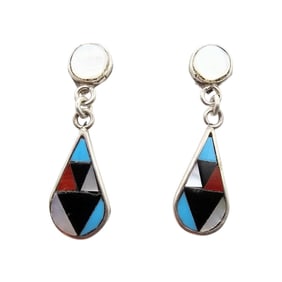 Floenda Lonasee Zuni Multi-Stone Sterling Earrings