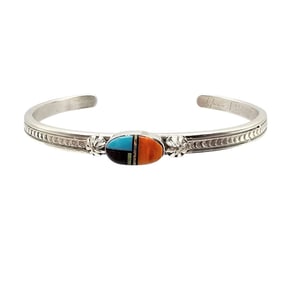 June Delgarito Navajo Sterling Multi-Stone Bracelet