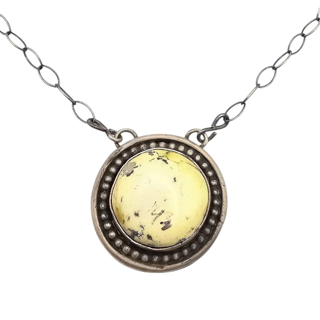 Antionete Largo Navajo Sterling Necklace with Palomino Pendant (1 of 5)