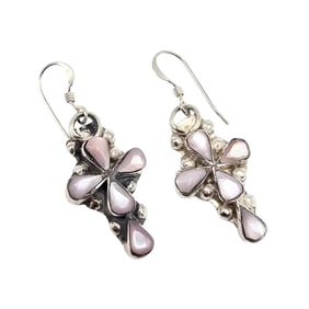 Pino Yunie Zuni Sterling Pink Shell Earrings