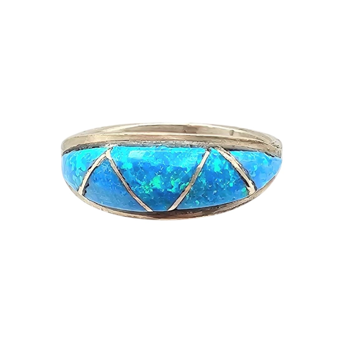 Phyllis Beyuka Zuni Sterling Opal Ring Sz 8.5 (1 of 4)