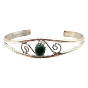 Grace Smith Navajo Sterling Malachite Baby Bracelet