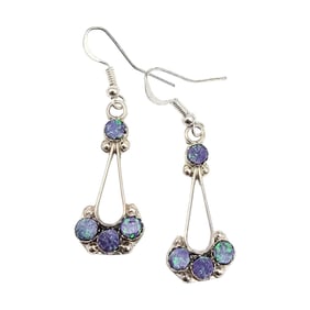 Swain Charlie Zuni Sterling Opal Earrings