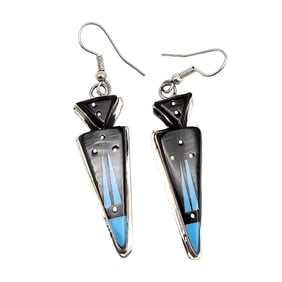 Navajo Sterling Multi-Stone Earrings by Gilbert Smith