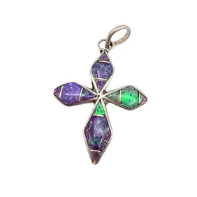 James Kee Navajo Sterling Cross Pendant