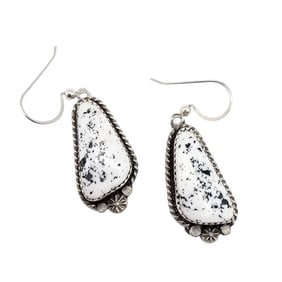 Judith Dixon Navajo Sterling White Buffalo Earrings