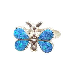 Sterling Opal Butterfly Ring by Charlie Swain Sz 8