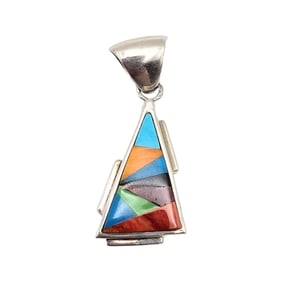 Sterling Multi-Stone Inlay Pendant