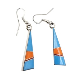 Navajo Sterling Multi-Stone Earrings by Mary Yazzie