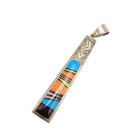 Sterling Multi-Stone Pendant by Navajo Artist Cordell Brown