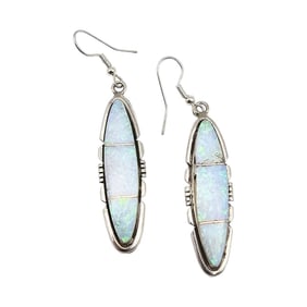 Brandon Etcity Navajo Sterling Opal Earrings