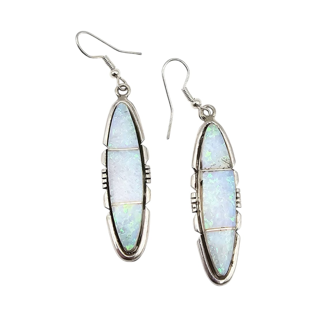 Brandon Etcity Navajo Sterling Opal Earrings (1 of 4)