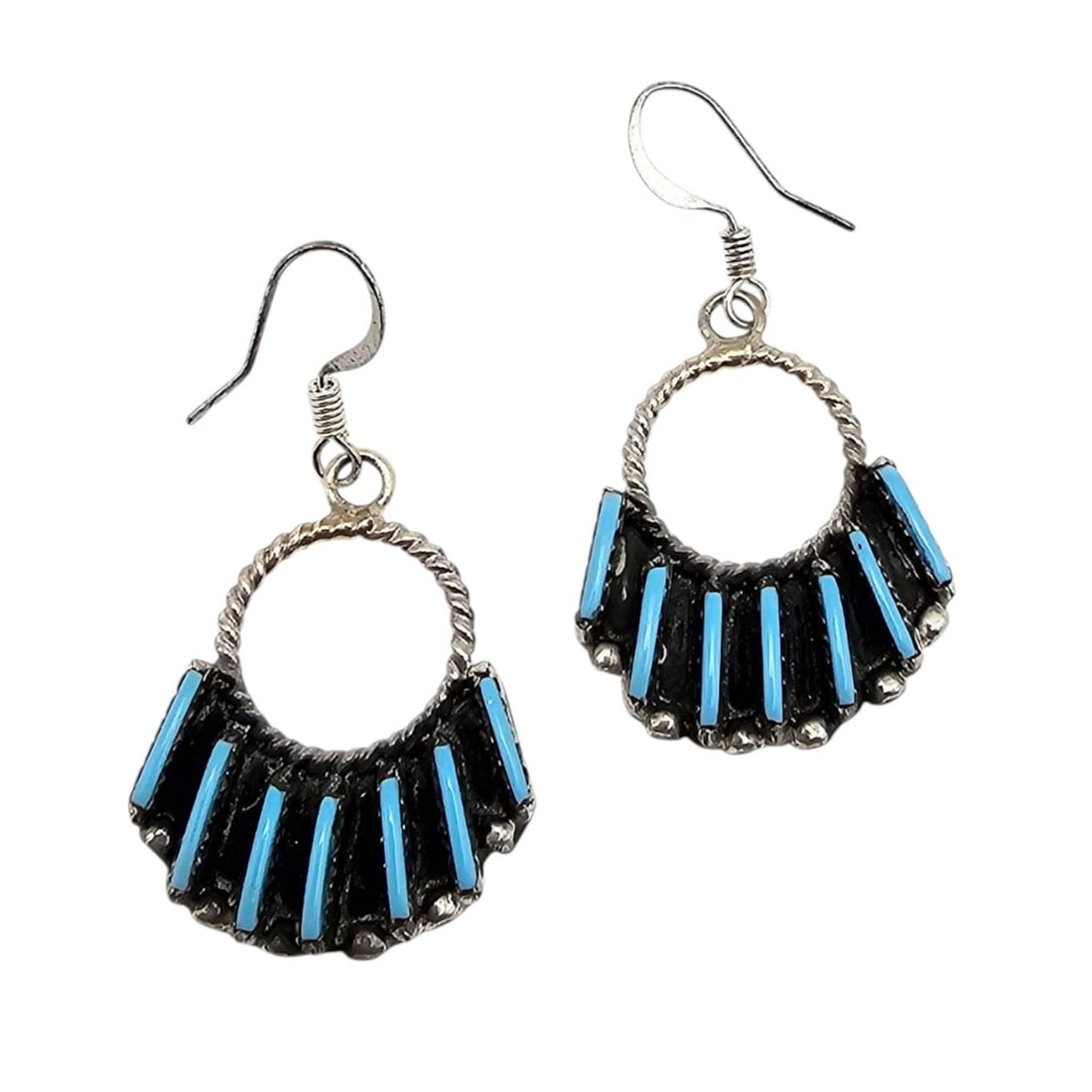 Davis Kaamasee Zuni Sterling Kingman Turquoise Earrings (1 of 4)