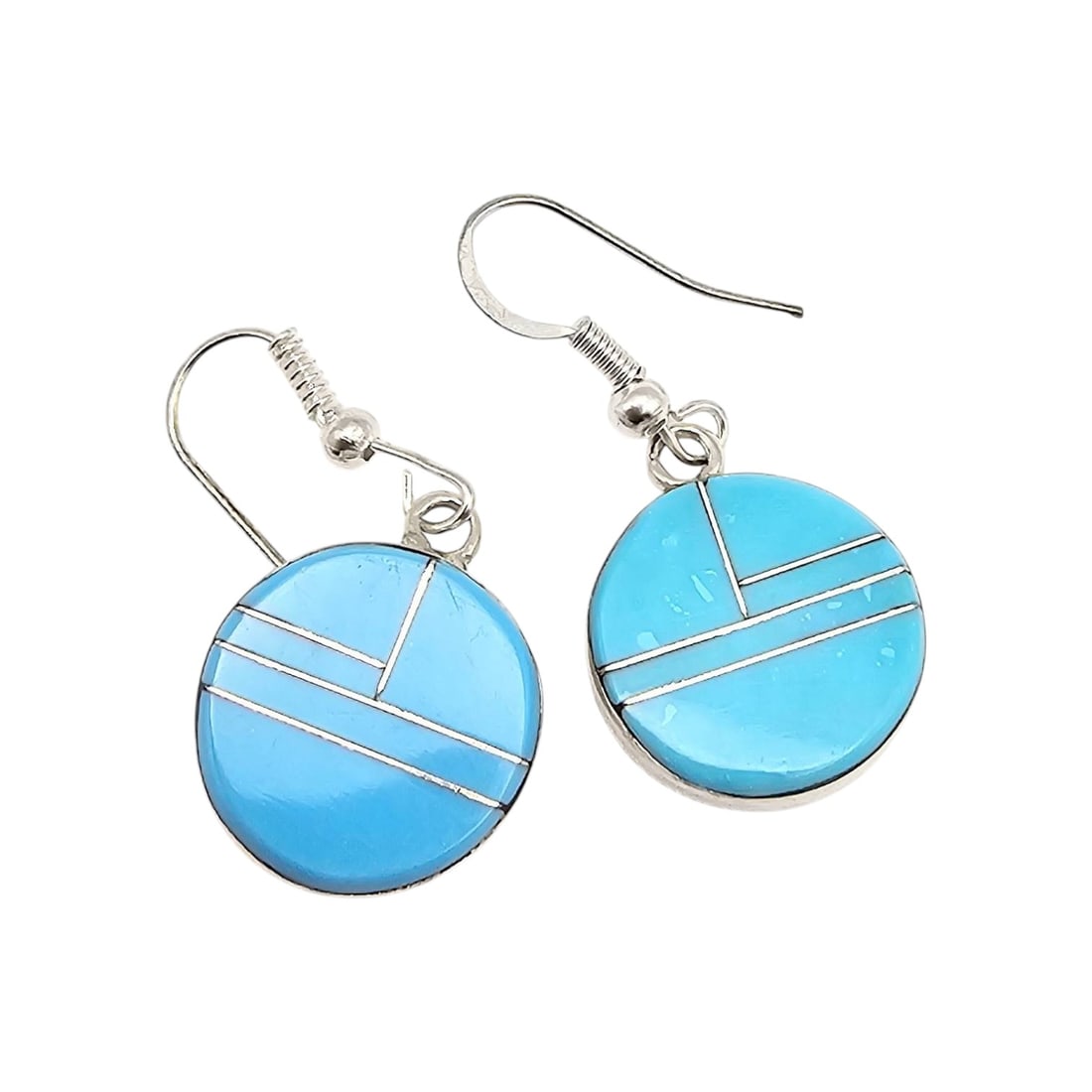 Arnold Yazzie Navajo Sterling Kingman Turquoise Earrings (1 of 4)