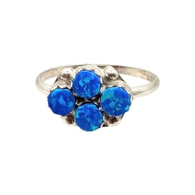 Sterling Zuni Opal Ring by Charlie Swain Sz 7