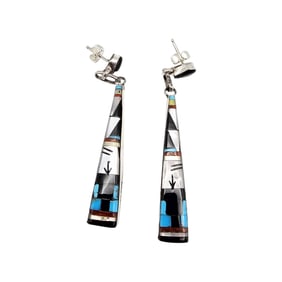 Jason Bobelu Zuni Sterling Multi-Stone Earrings