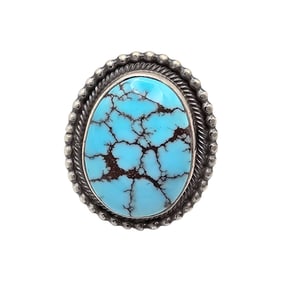 Marie Tsosie Navajo Sterling Egyptian Turquoise Ring Sz 6