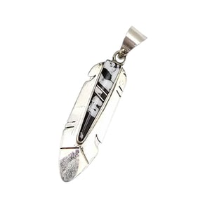 Mary Yazzie Navajo Sterling with White Buffalo Stone Pendant