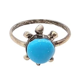 Trista Siow Kingman Turquoise Sterling Ring, Handmade Sz 4.5