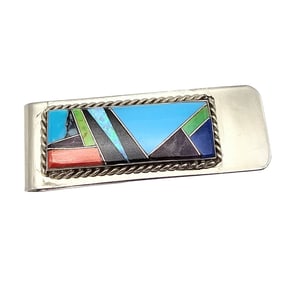 Arnold Yazzie Navajo Multi-Stone Money Clip