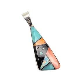 Sterling Multi-Stone Pendant by Germane Smith, Navajo