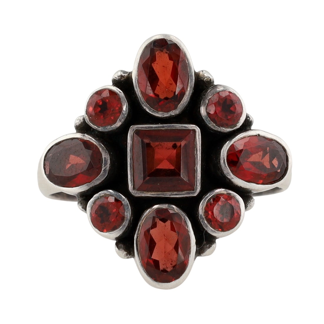 Nicky Butler Sterling Garnet Cluster Ring Sz 9 (1 of 7)