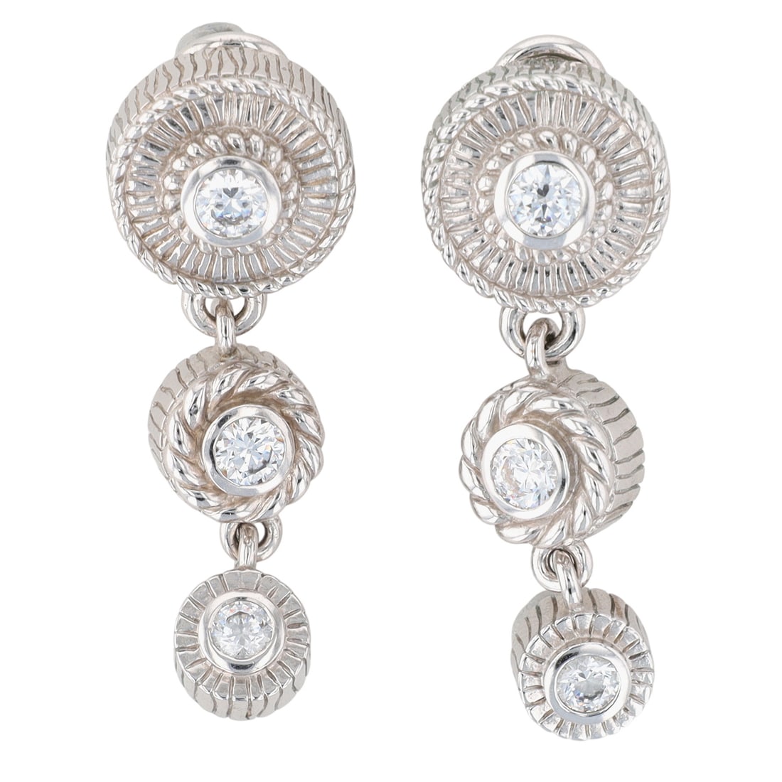 Judith Ripka Sterling Diamonique Dangle Earrings: Judith Ripka Sterling Diamonique Dangle Earrings | 14.3g