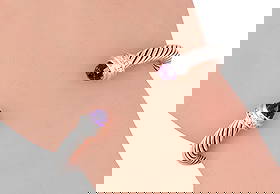 David Yurman Sterling Diamond & Amethyst Classic Cable Bracelet: David Yurman Sterling Diamond & Amethyst Classic Cable Bracelet, 5mm | | Retail $975