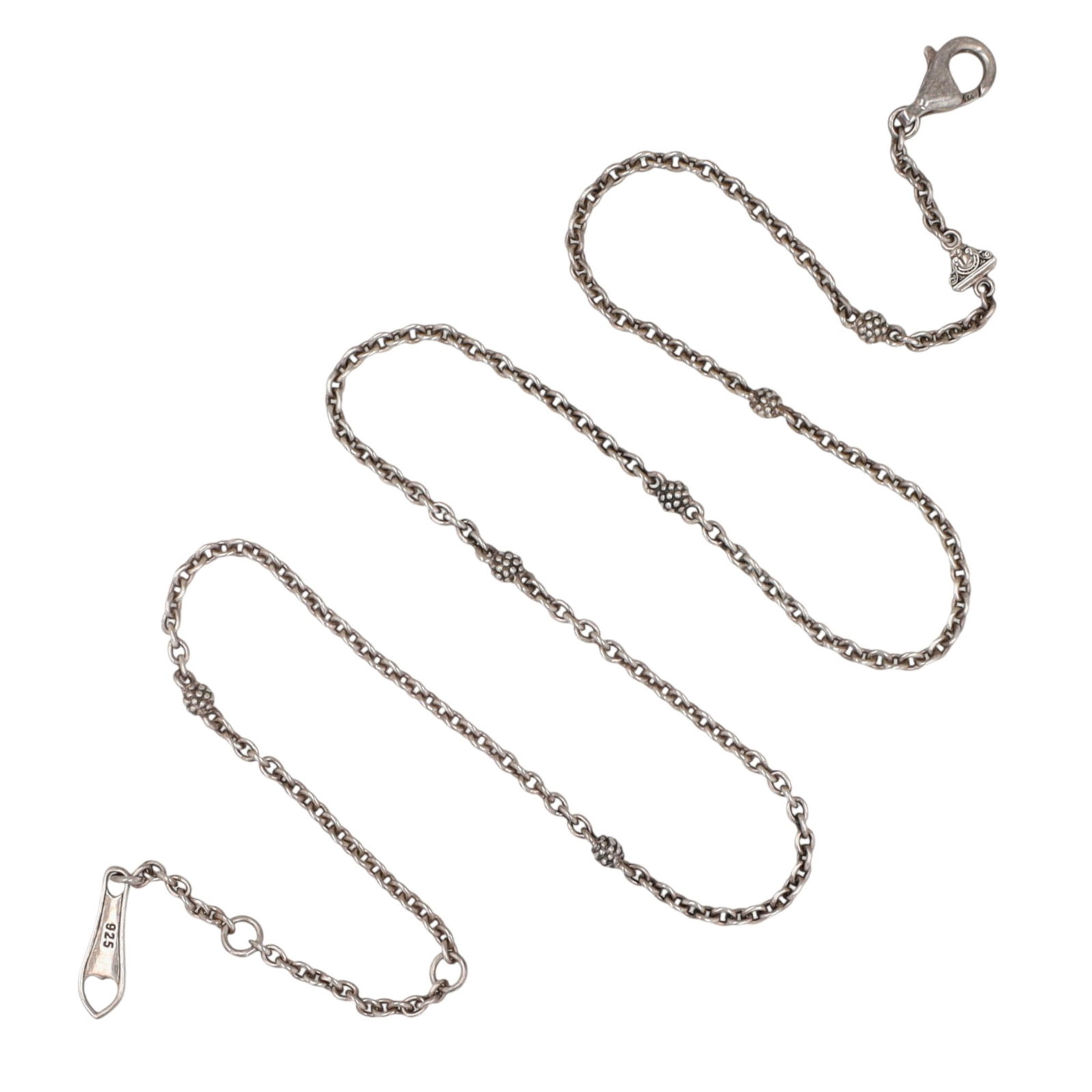 Lagos Sterling Caviar Beaded Station Necklace (1 of 6)