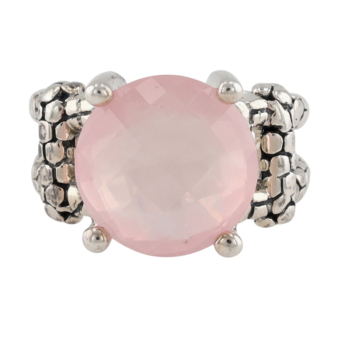 Michael Dawkins Sterling Rose Quartz Pebble Ring Sz 7 (1 of 7)