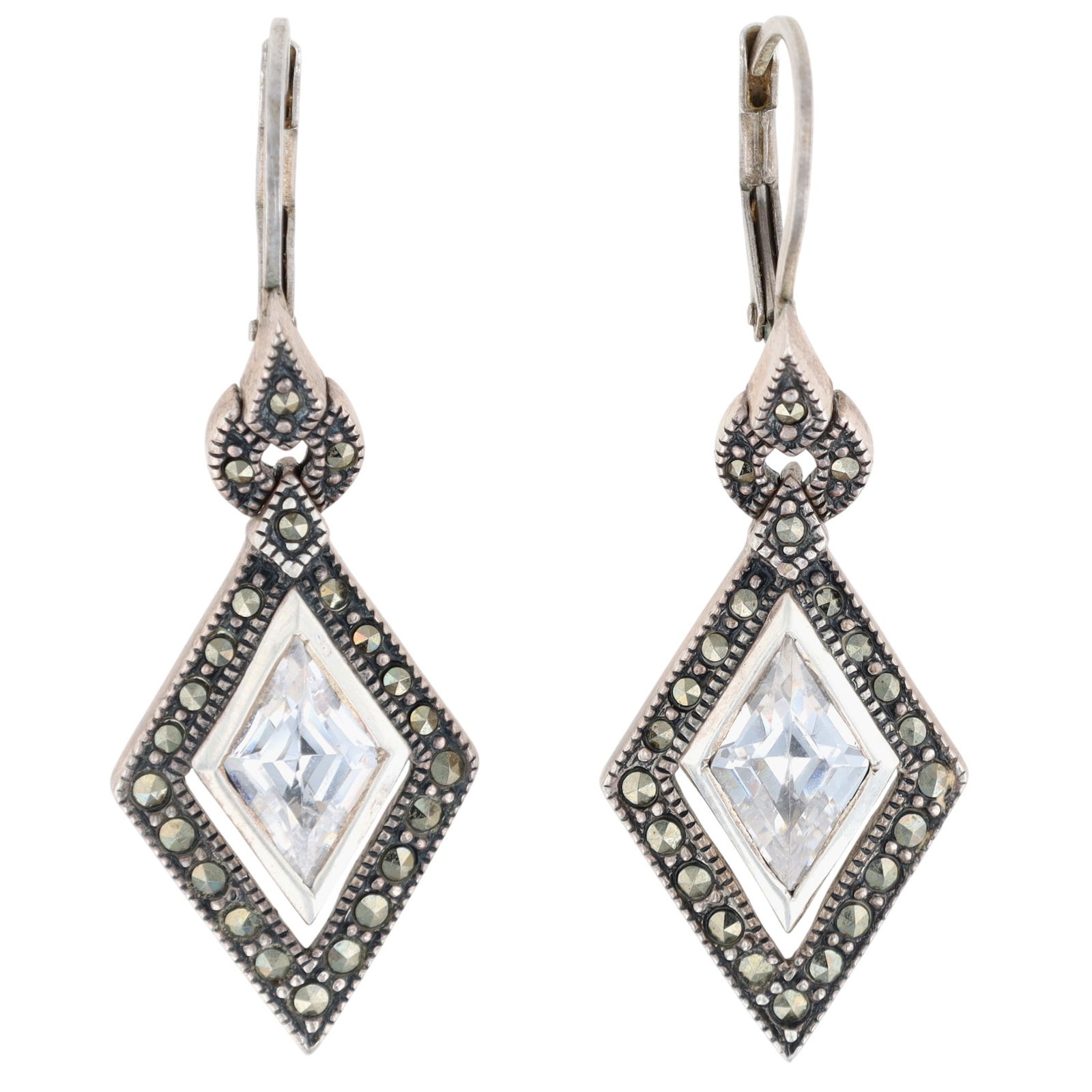 Judith Jack Sterling Marcasite Drop Earrings (1 of 4)