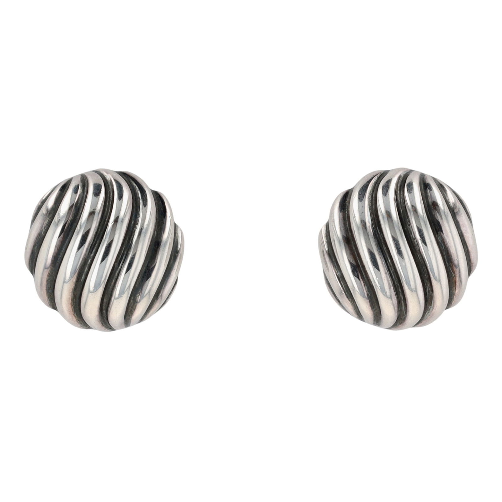 David Yurman Sterling Sculpted Cable Stud Earrings (1 of 4)