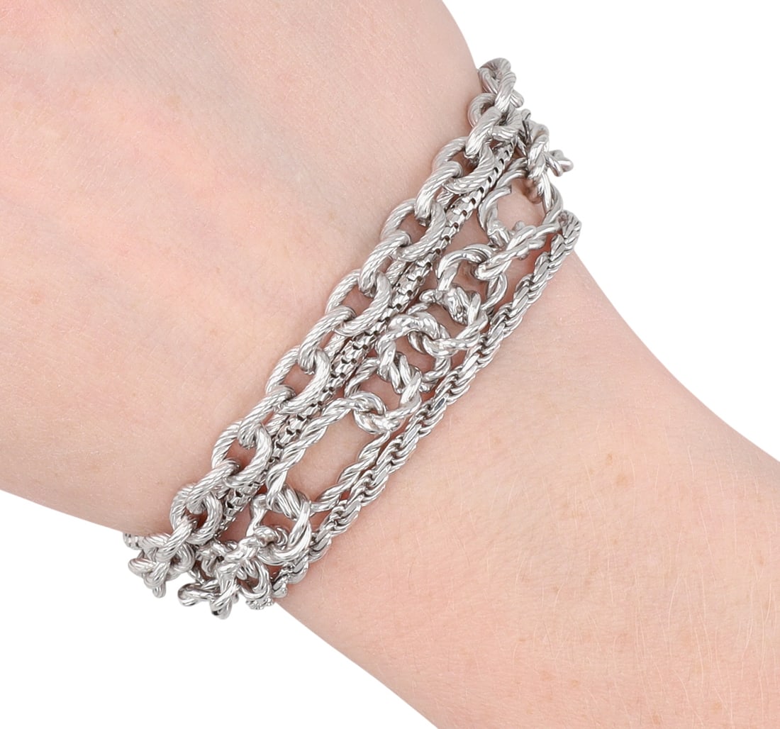 Judith Ripka Sterling Verona 4 Strand Chain Bracelet (1 of 8)