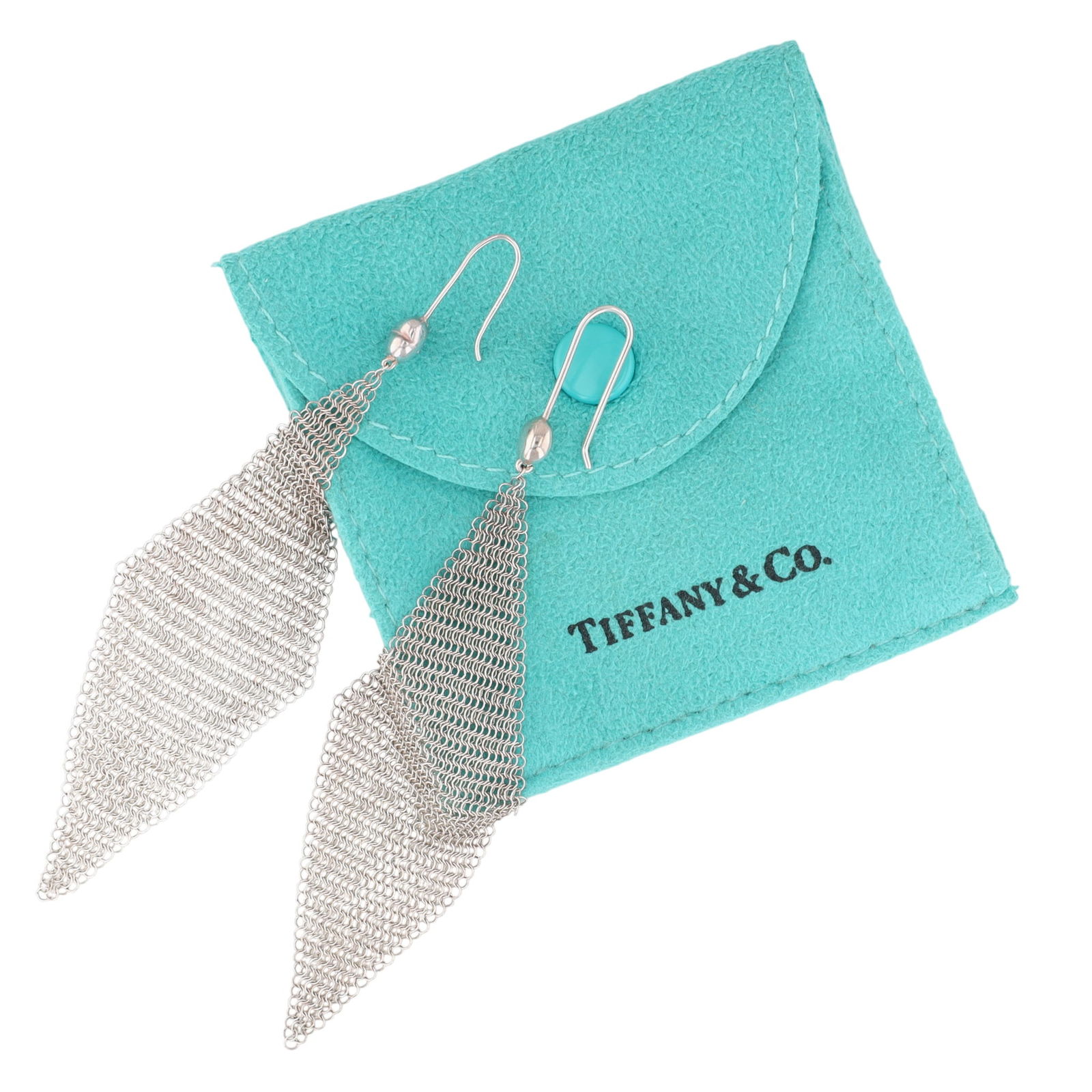 Tiffany & Co. Elsa Peretti Large Sterling Mesh Scarf Earrings (1 of 5)