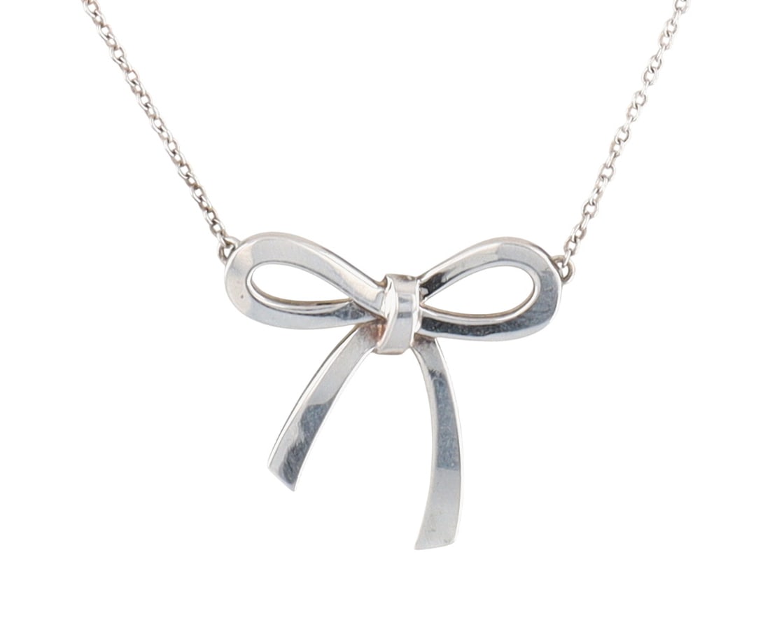 Tiffany & Co. Sterling Silver Bow Necklace: Tiffany & Co. Sterling Bow Necklace, 16" total length | 3.1g
