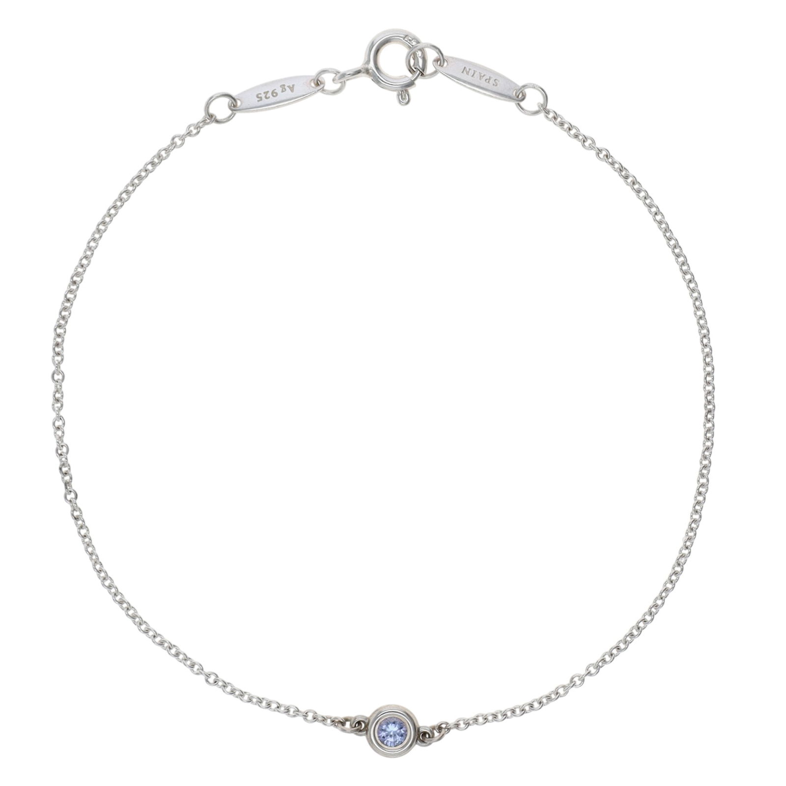 Tiffany & Co. Elsa Peretti Sterling Color by the Yard Tanzanite Bracelet: Tiffany & Co. Elsa Peretti Sterling Color by the Yard Tanzanite Bracelet - 1g - Approx. 7.5" unclasped, comes with pouch, Retails for $460