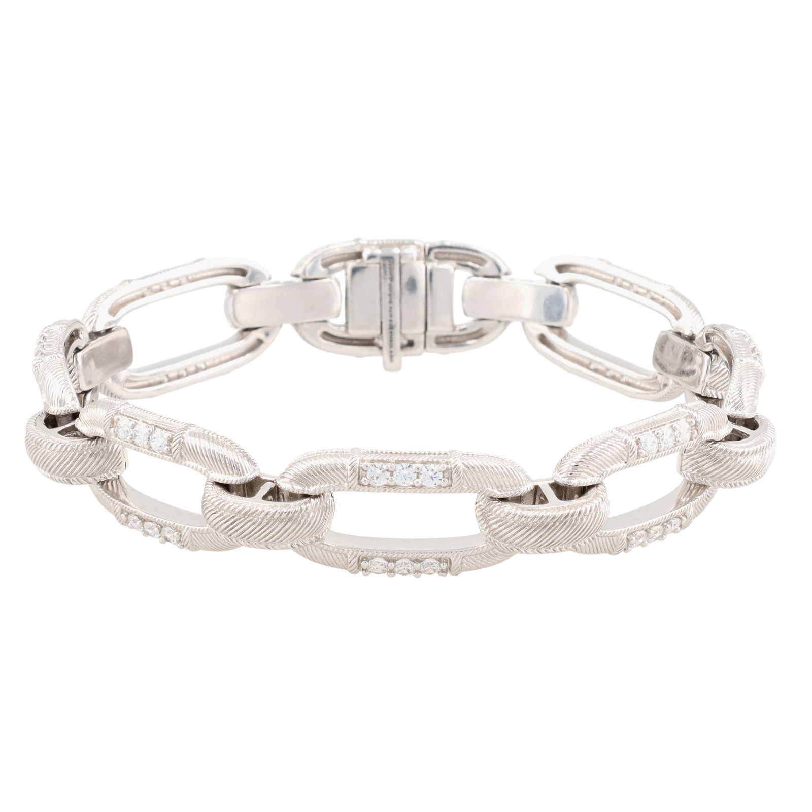 Judith Ripka Sterling CZ Link Bracelet (1 of 8)