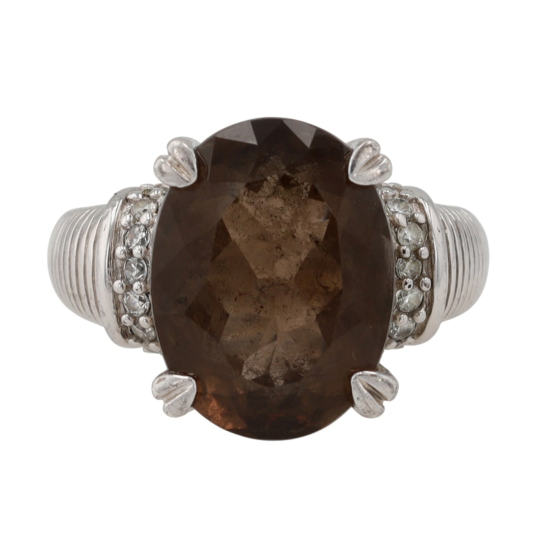 Judith Ripka Sterling Smoky Quartz Ring Sz 7 (1 of 7)