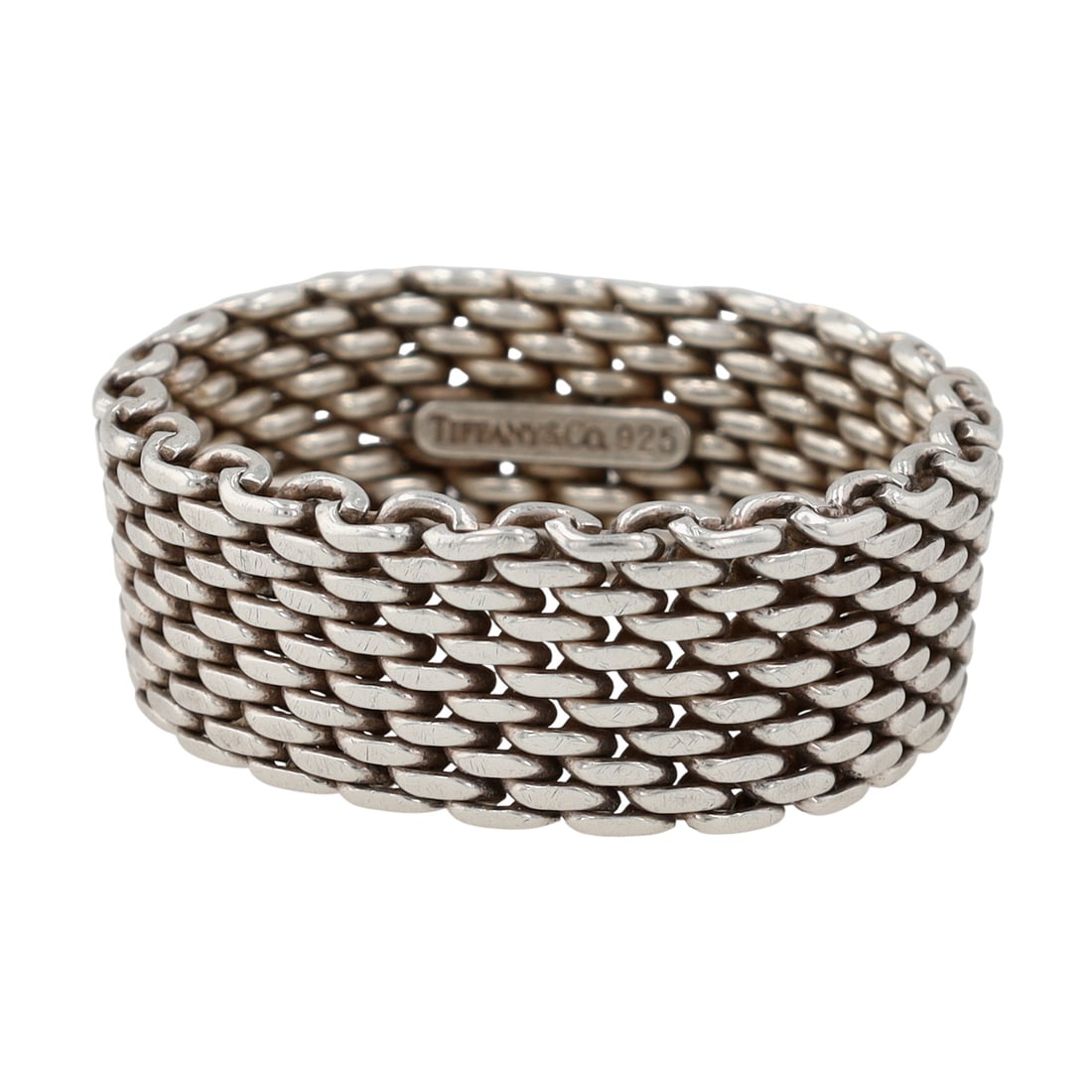 Tiffany & Co. Sterling Somerset Mesh Weave Ring Sz 12: Tiffany & Co. Sterling Somerset Mesh Weave Ring Sz 12 | 9.1g | 10mm